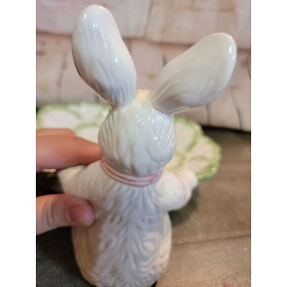Bazaars world ceramic bunny cabbage‎ lettuce plate home decor - Picture 4 of 8